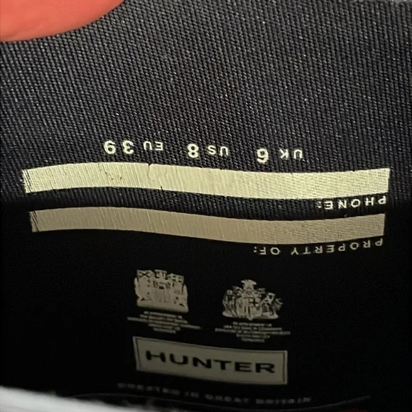 Hunter Mid-Calf Rain Boots Navy/White Sz 8 - Picture 10 of 13